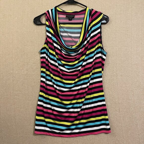 Worthington Blouse Women's Medium Multicolor Pullover Striped Sleeveless - Picture 1 of 10
